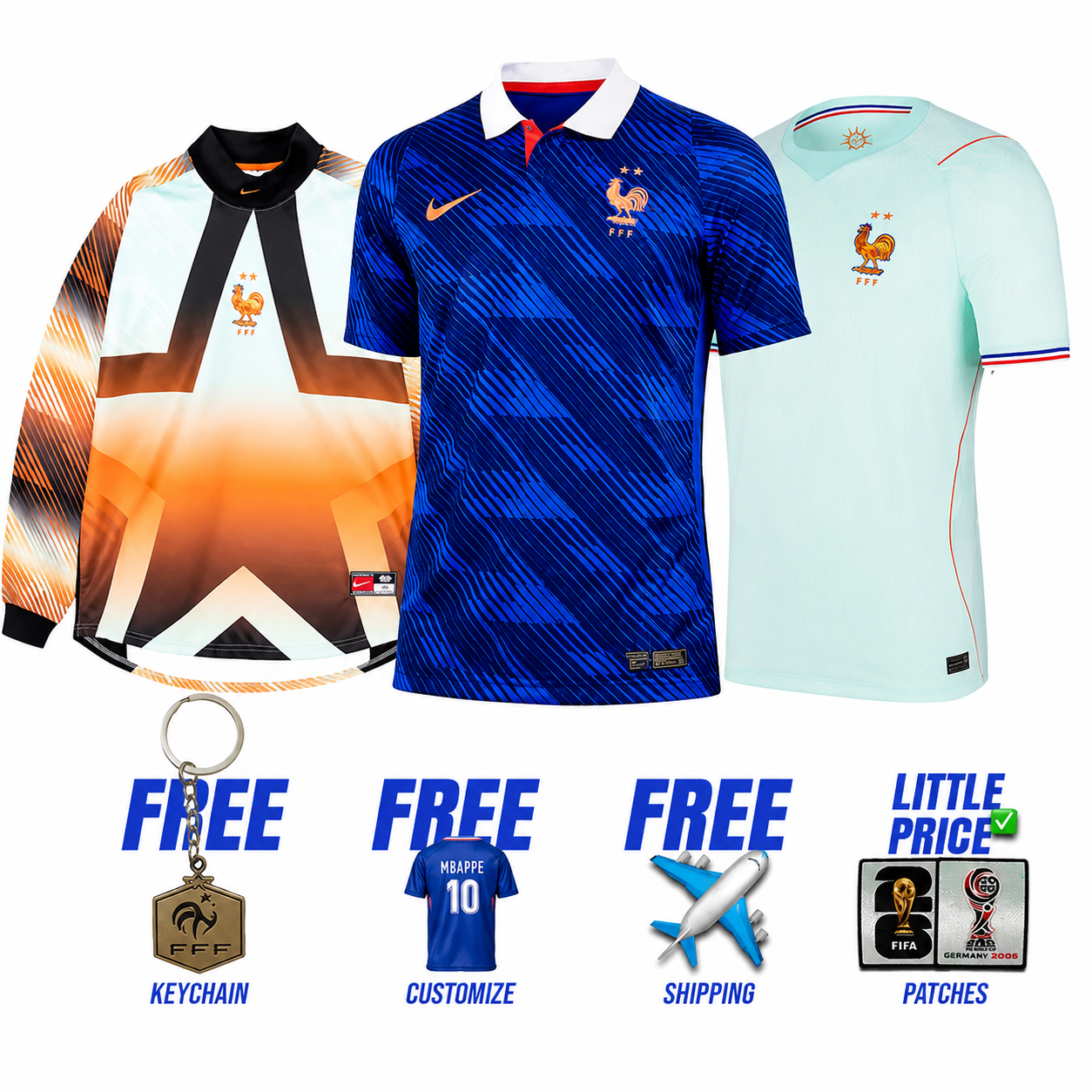 France 2026 World Cup 3-Shirt Kit (Player Version)